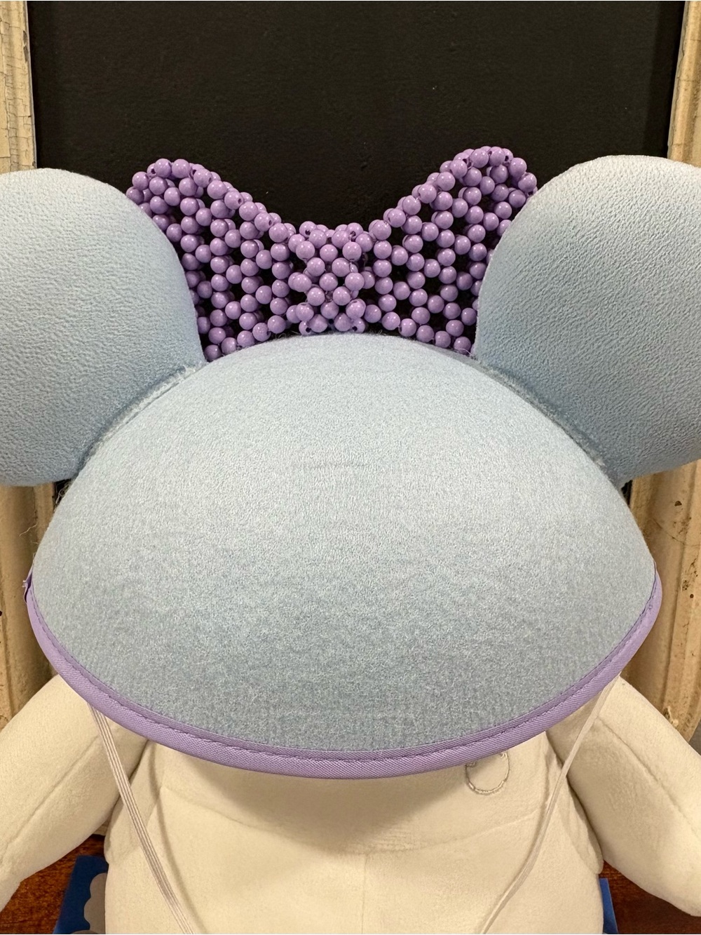 Disney Minnie Hat Light Blue felt with Lavender Trim - Picture 3 of 8